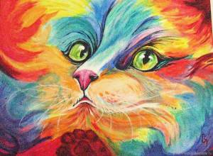 Раскраска радужный котик #17 #467336