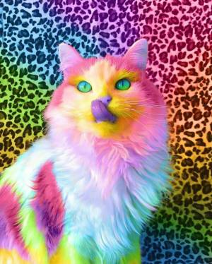 Раскраска радужный котик #28 #467347