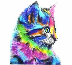 Раскраска радужный котик #31 #467350
