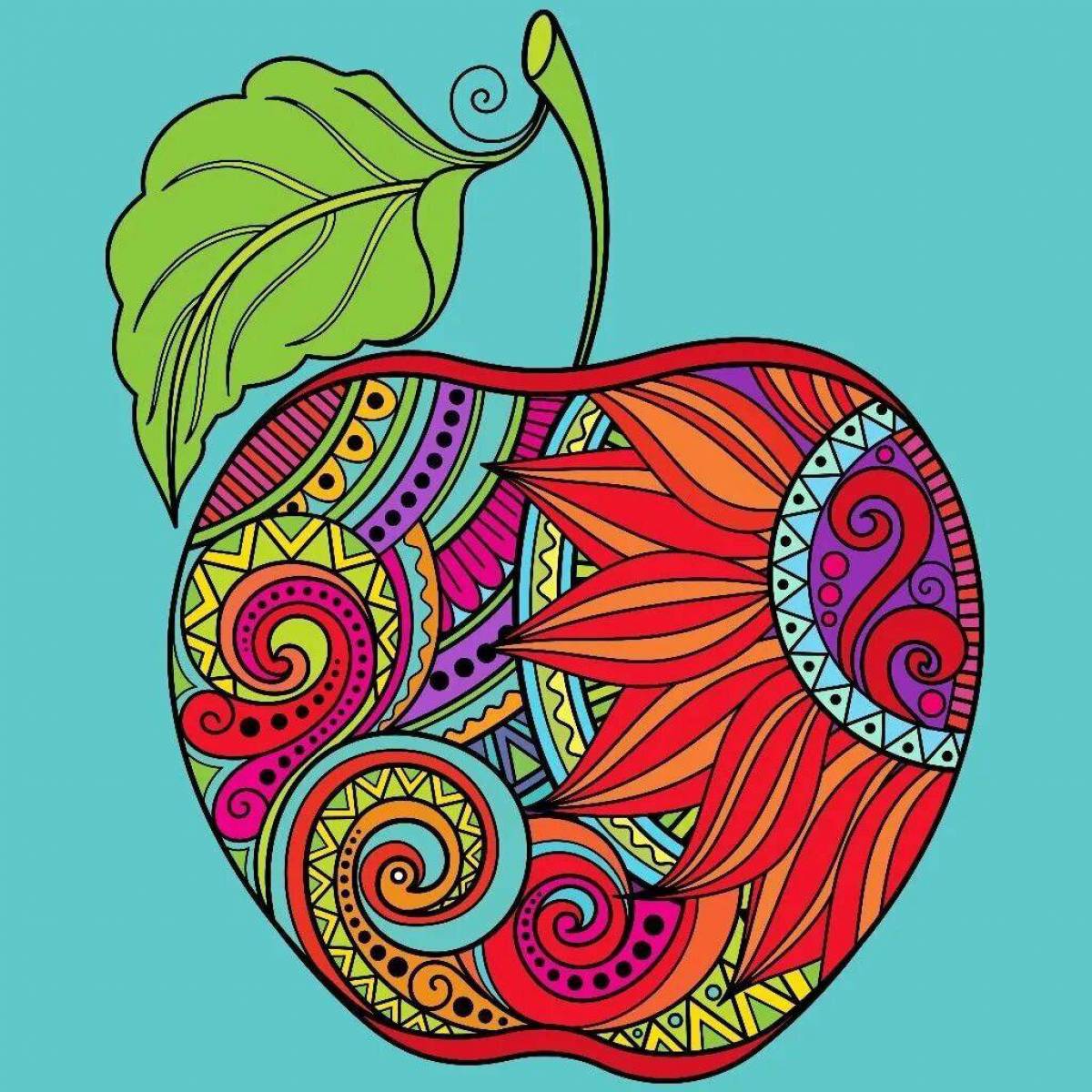 Рисовать разрисовать. Стилизованные фрукты. Орнамент фрукты. Стилизация цветная. Дудлинг цветной.