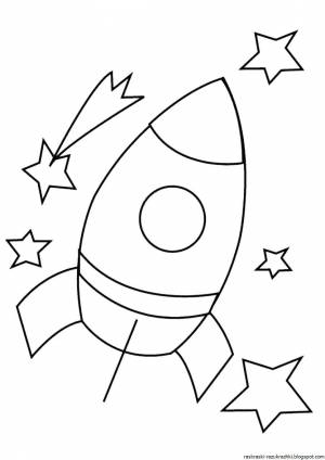 Раскраска ракета для детей 3 4 лет #3 #468583