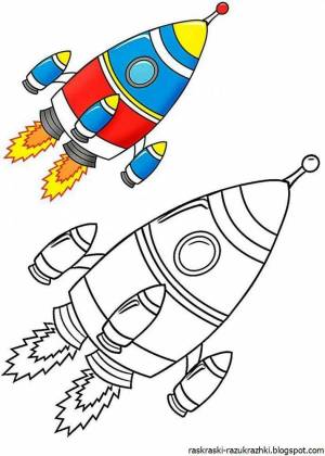 Раскраска ракета для детей 3 4 лет #6 #468586