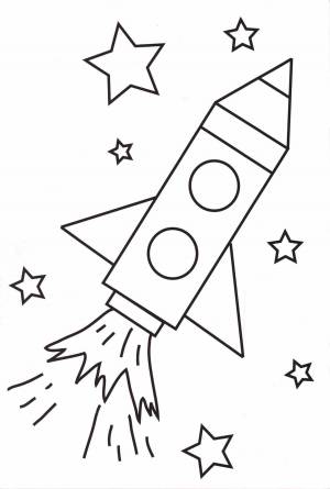 Раскраска ракета для детей 3 4 лет #13 #468593