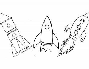 Раскраска ракета для детей 3 4 лет #27 #468607