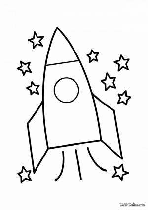 Раскраска ракета для детей 3 4 лет #34 #468614