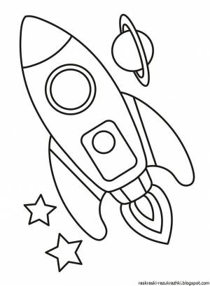 Раскраска ракета для детей 4 5 лет #12 #468626