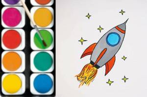 Раскраска ракета для детей 5 6 лет #28 #468679