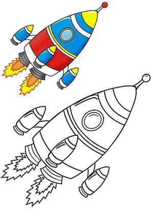 Раскраска ракета для детей 5 6 лет #36 #468687