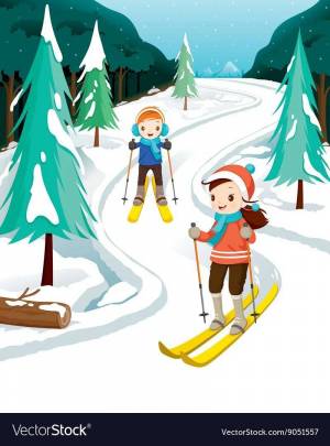 Раскраска ребенок на лыжах #12 #470805
