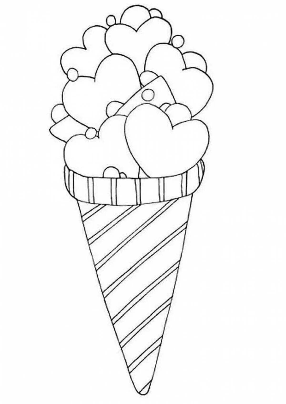 Раскраску мороженое #4