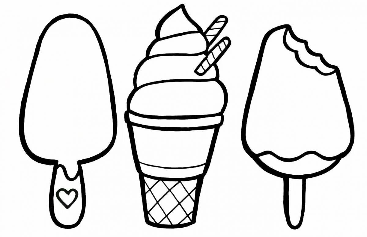 Раскраску мороженое #15