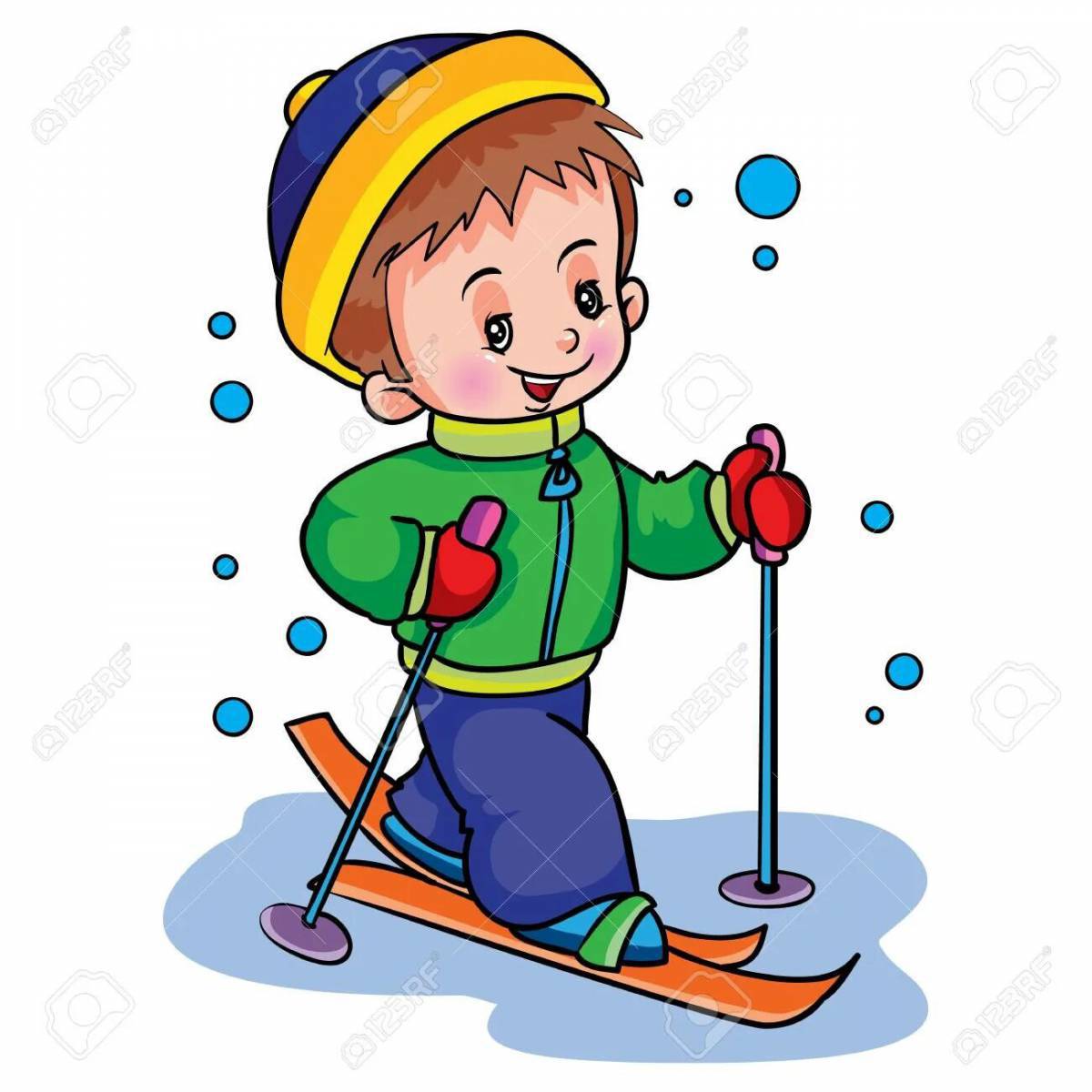 Ребенок на лыжах #34