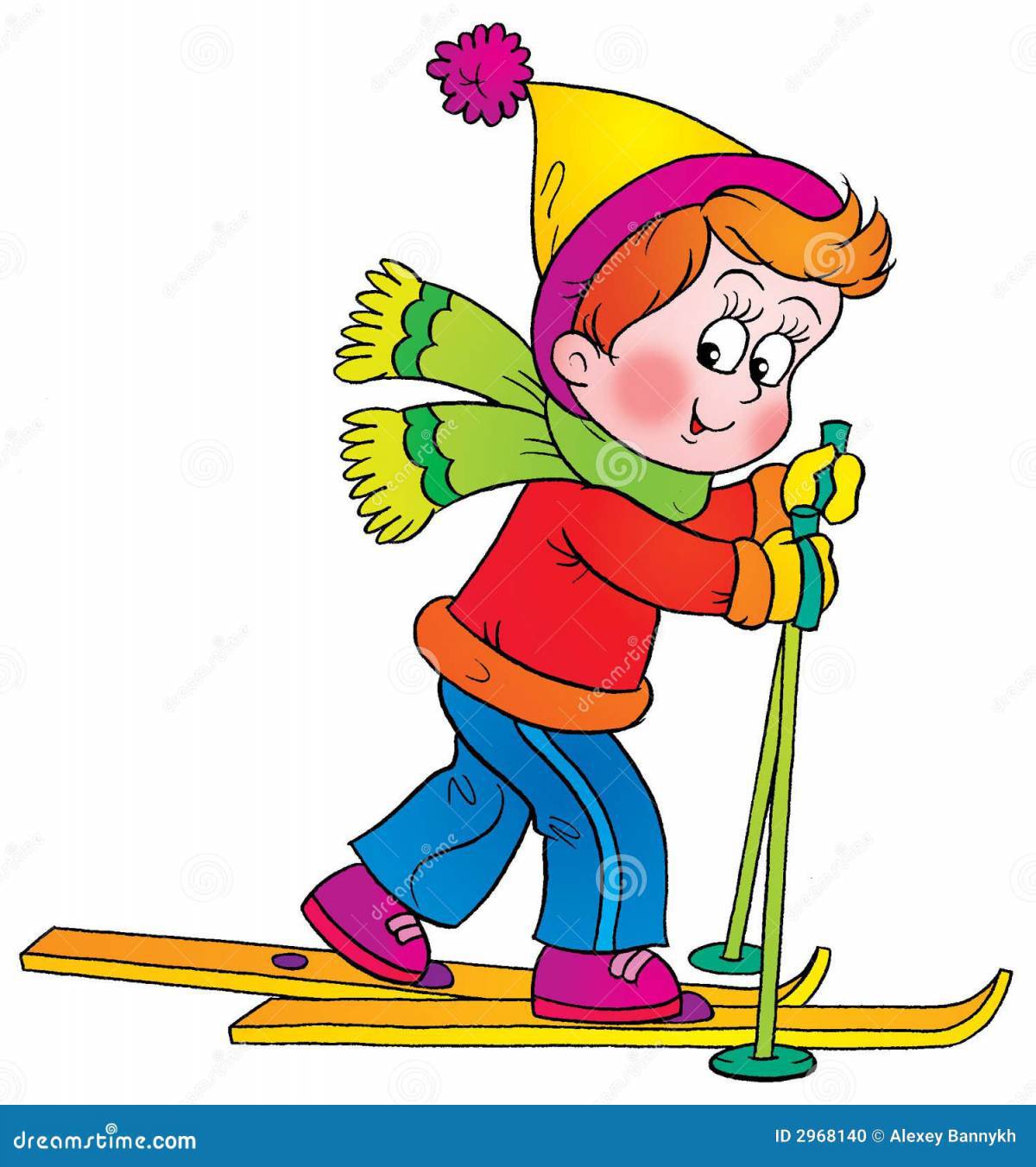 Ребенок на лыжах #36