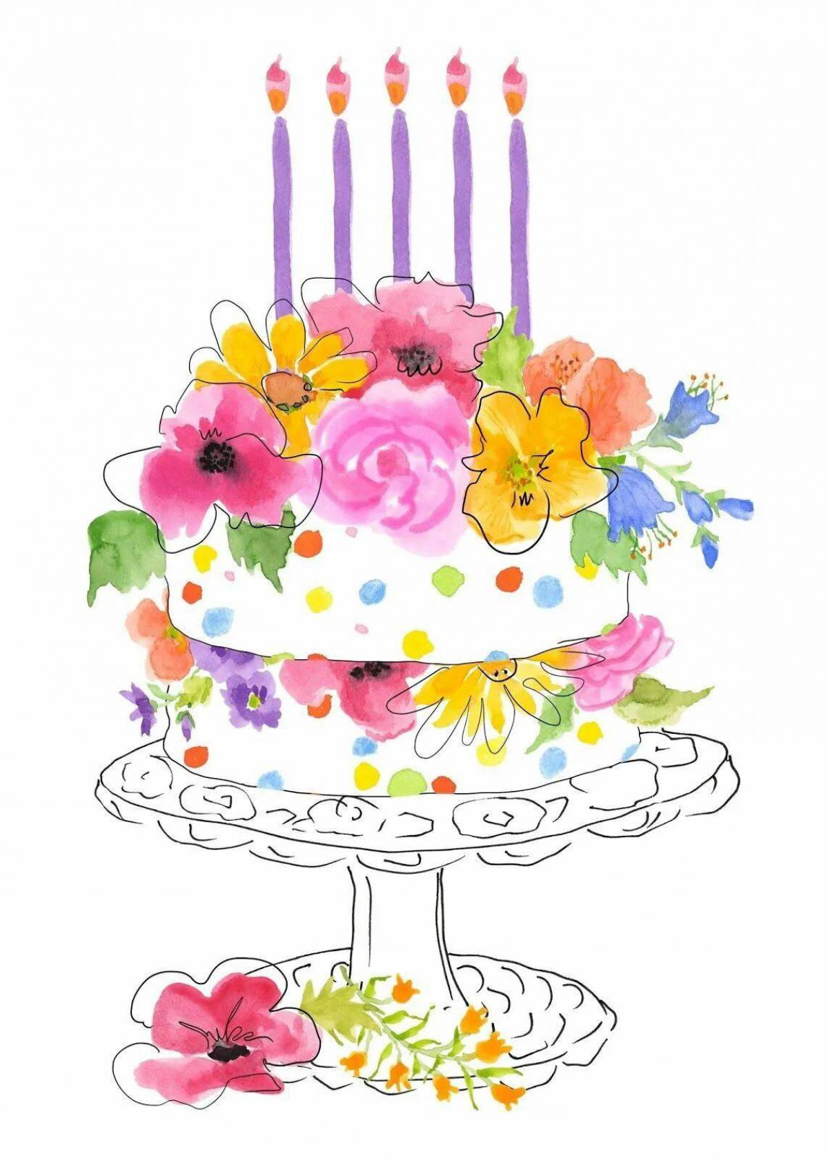Открытка торт с днем рождения женщине. Рисунок на день рождения. Торт рисунок. Праздничный торт рисунок. Рисунаа на день рождения.
