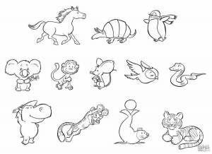 Раскраска рисунки животных для для детей #7 #473072
