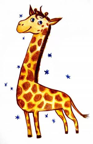 Раскраска рисунок жираф для детей #10 #473623