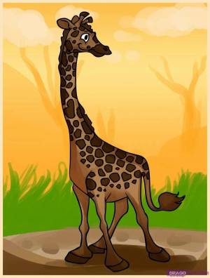 Раскраска рисунок жираф для детей #24 #473637