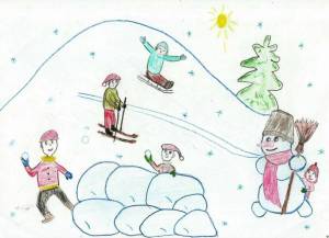 Раскраска рисунок зимние забавы #12 #473735