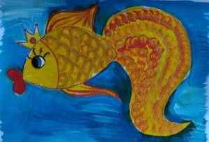 Раскраска рисунок золотая рыбка #13 #473814