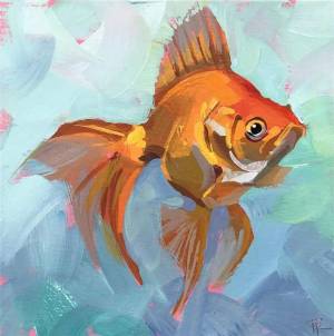 Раскраска рисунок золотая рыбка #28 #473829