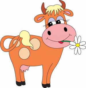 Раскраска рисунок корова для детей #1 #473879
