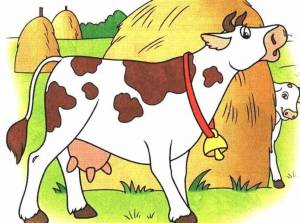 Раскраска рисунок корова для детей #12 #473890