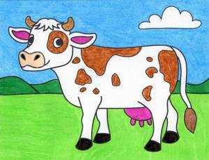 Раскраска рисунок корова для детей #17 #473895