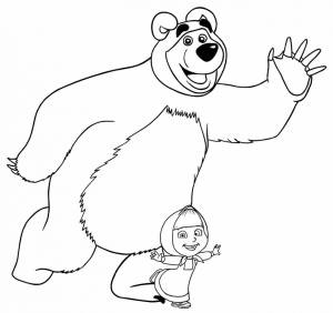 Раскраска рисунок маша и медведь #12 #474165