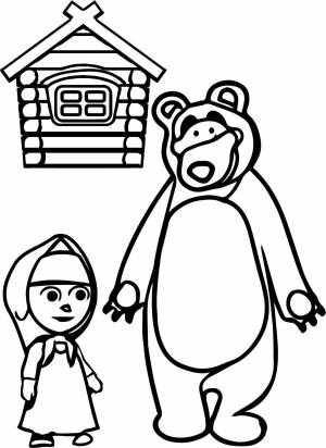Раскраска рисунок маша и медведь #35 #474188