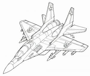 Раскраска рисунок самолет военный #24 #475000