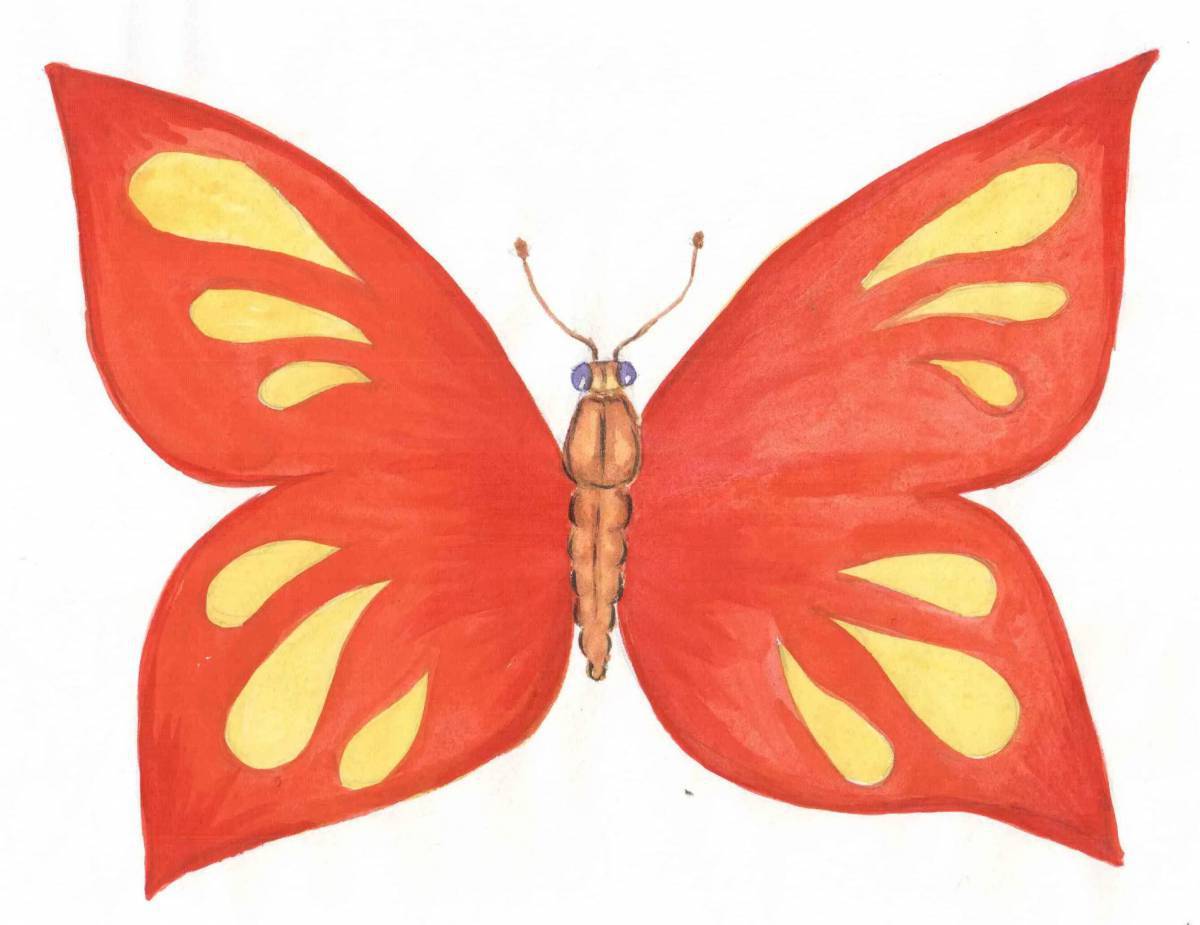 Рисунок бабочка для детей #21