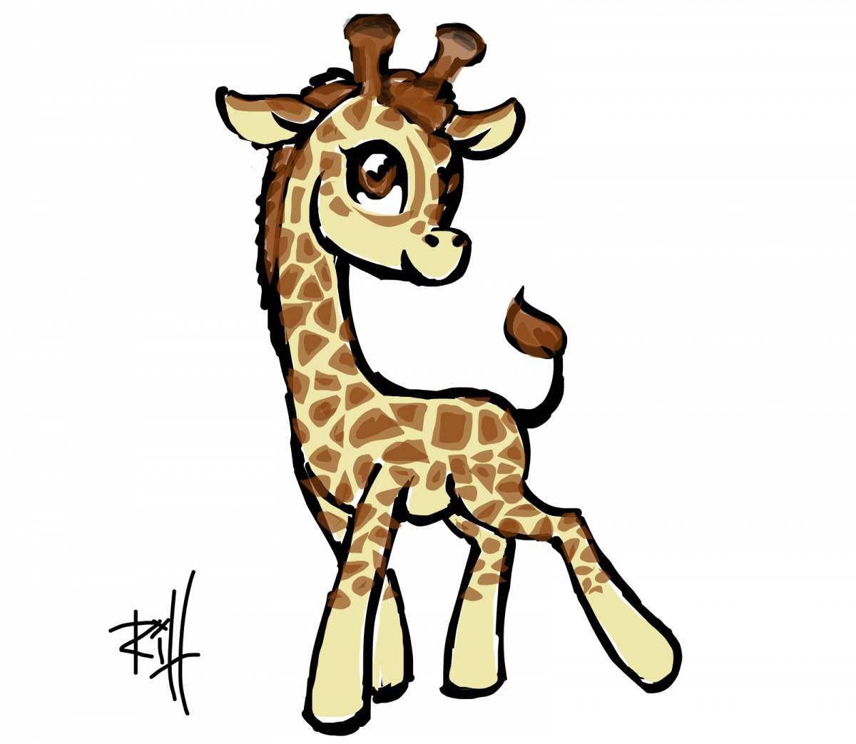 Рисунок жираф для детей #14