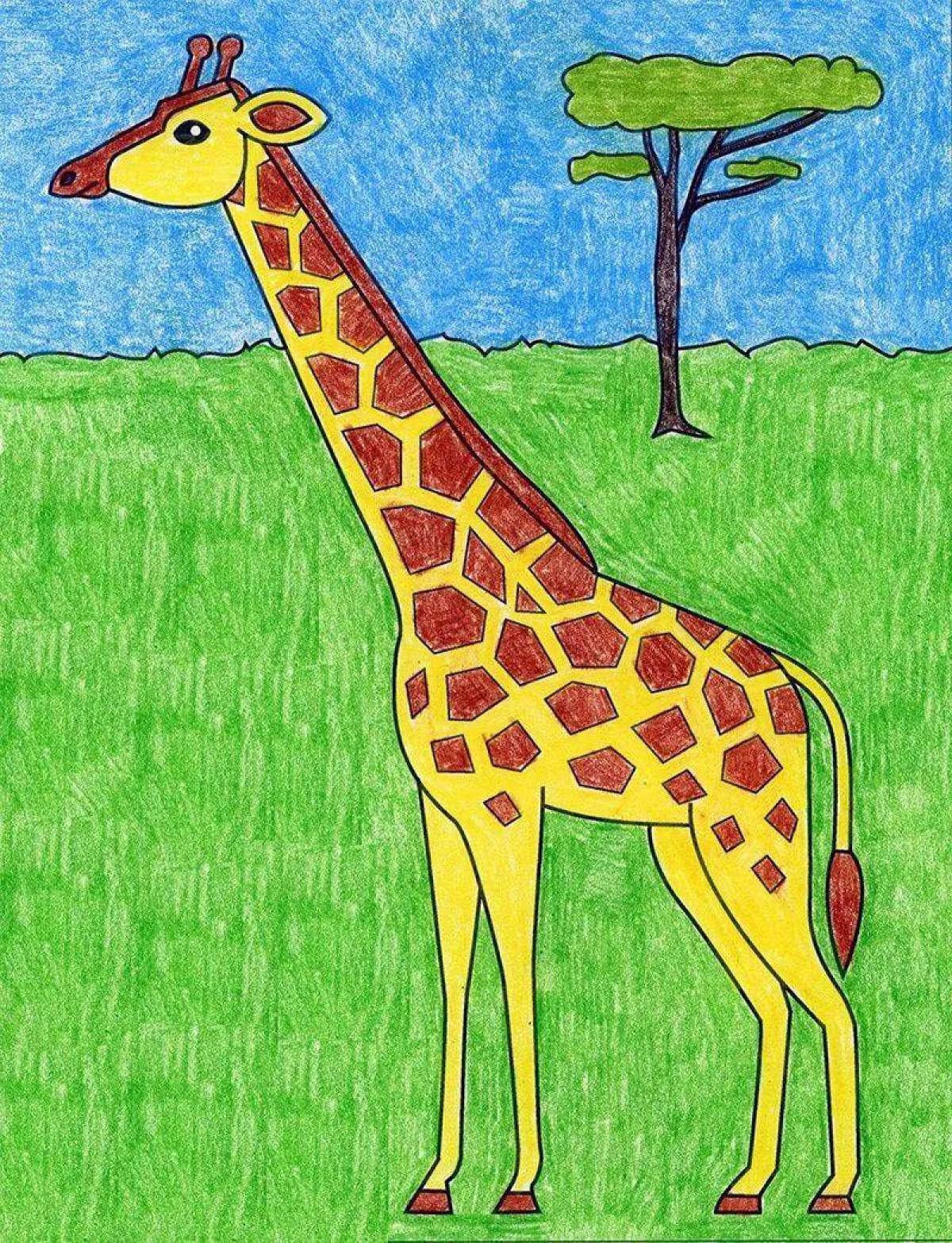 Рисунок жираф для детей #16