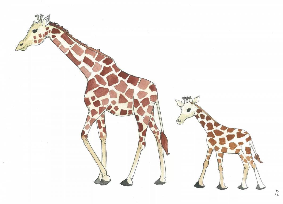 Рисунок жираф для детей #28