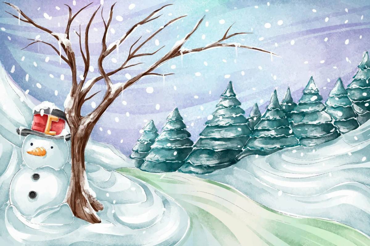 Рисунок зима #25