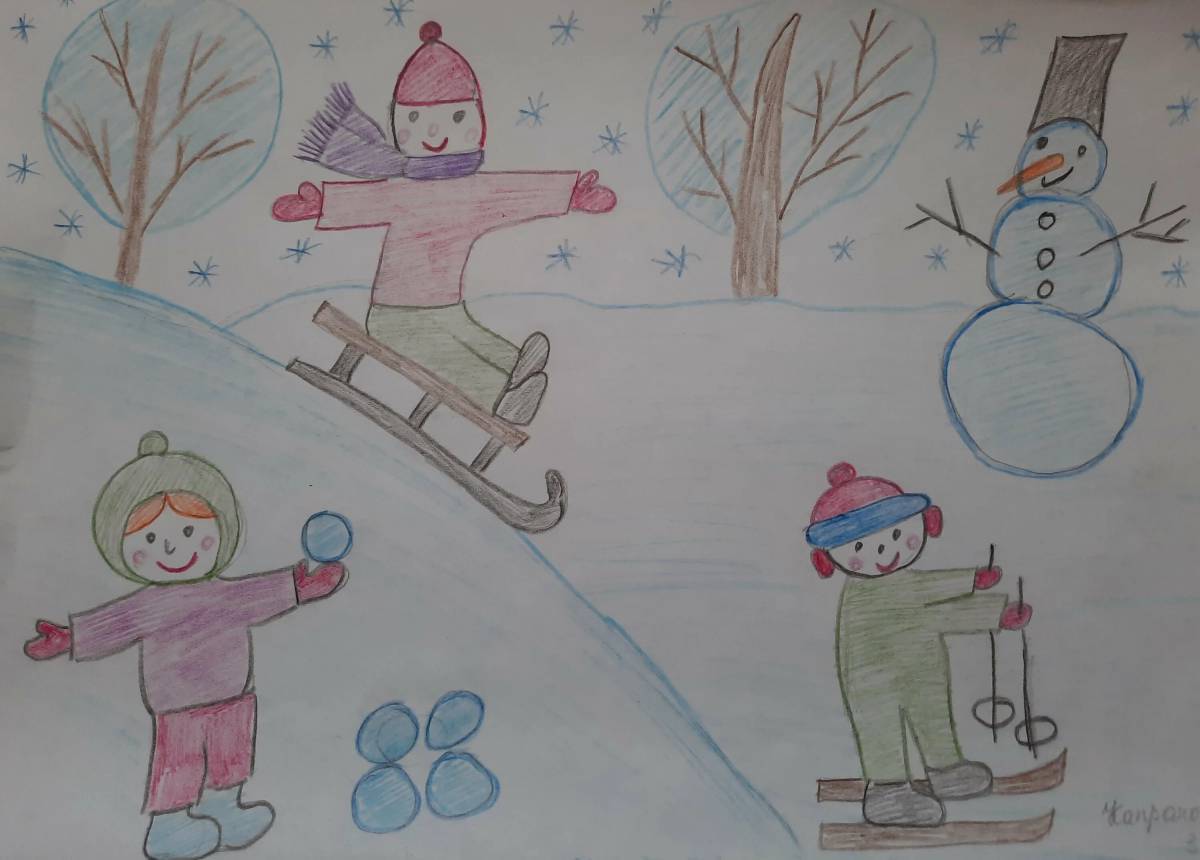 Рисунок зимние забавы #3