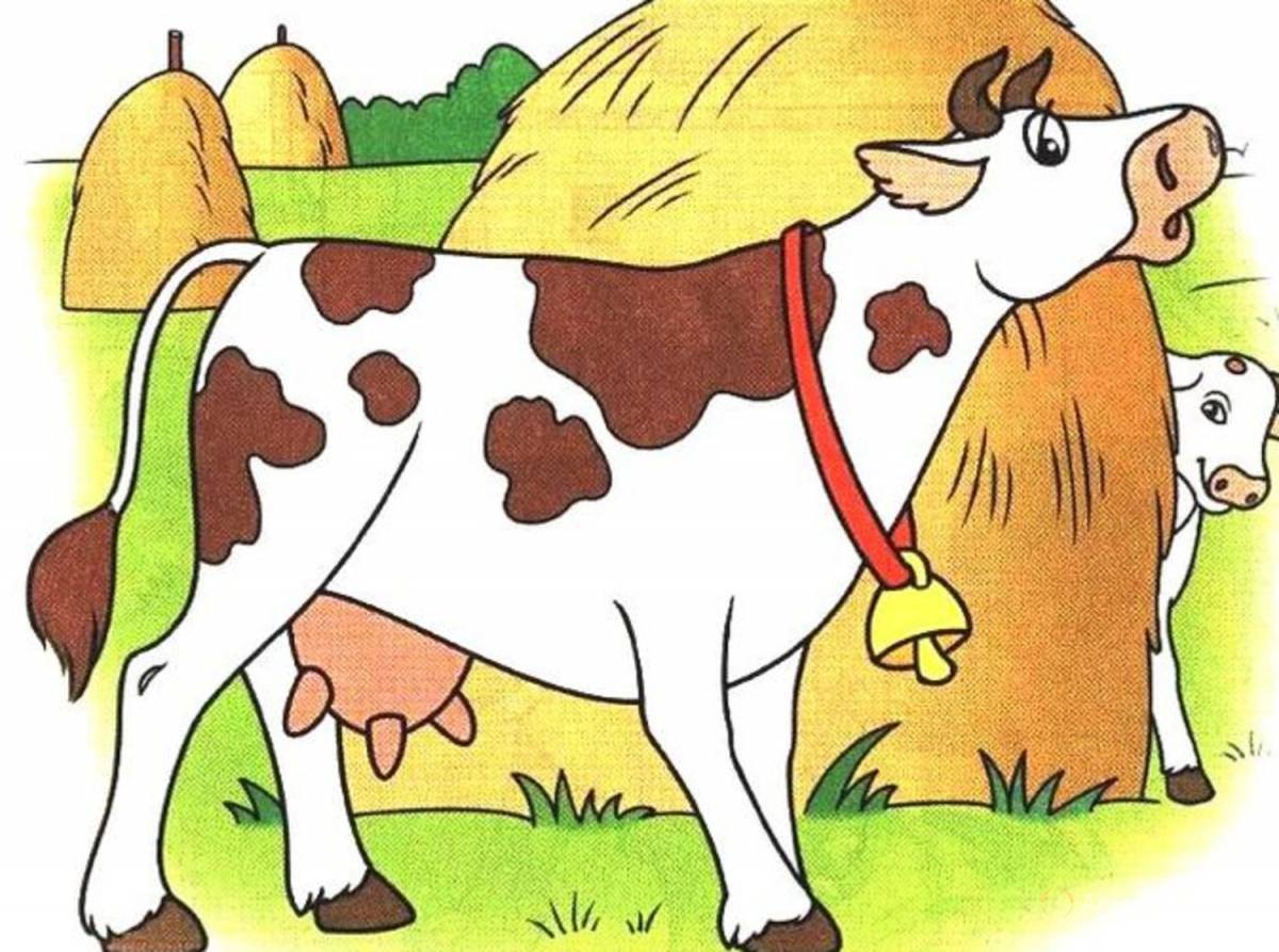 Рисунок корова для детей #12