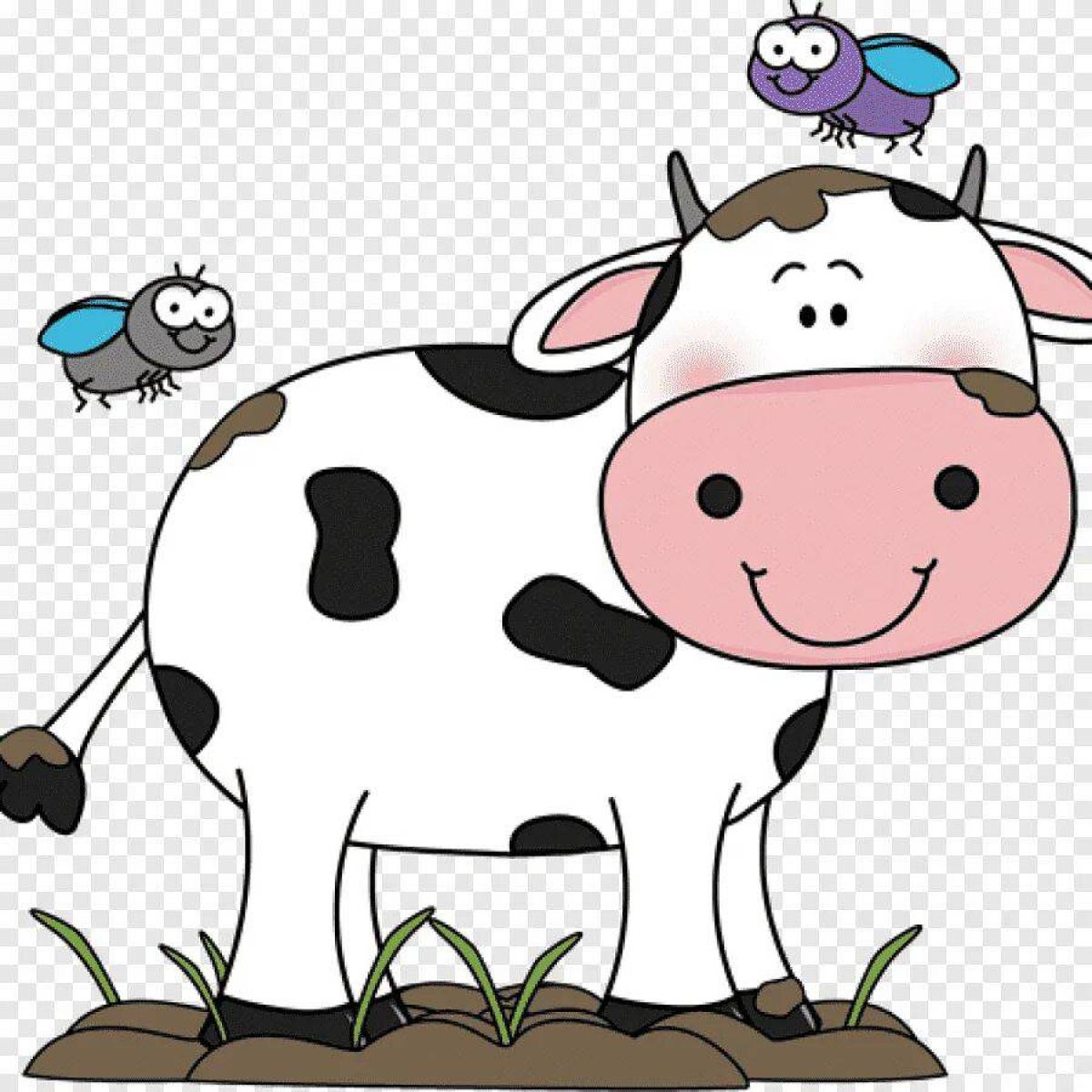 Рисунок корова для детей #19