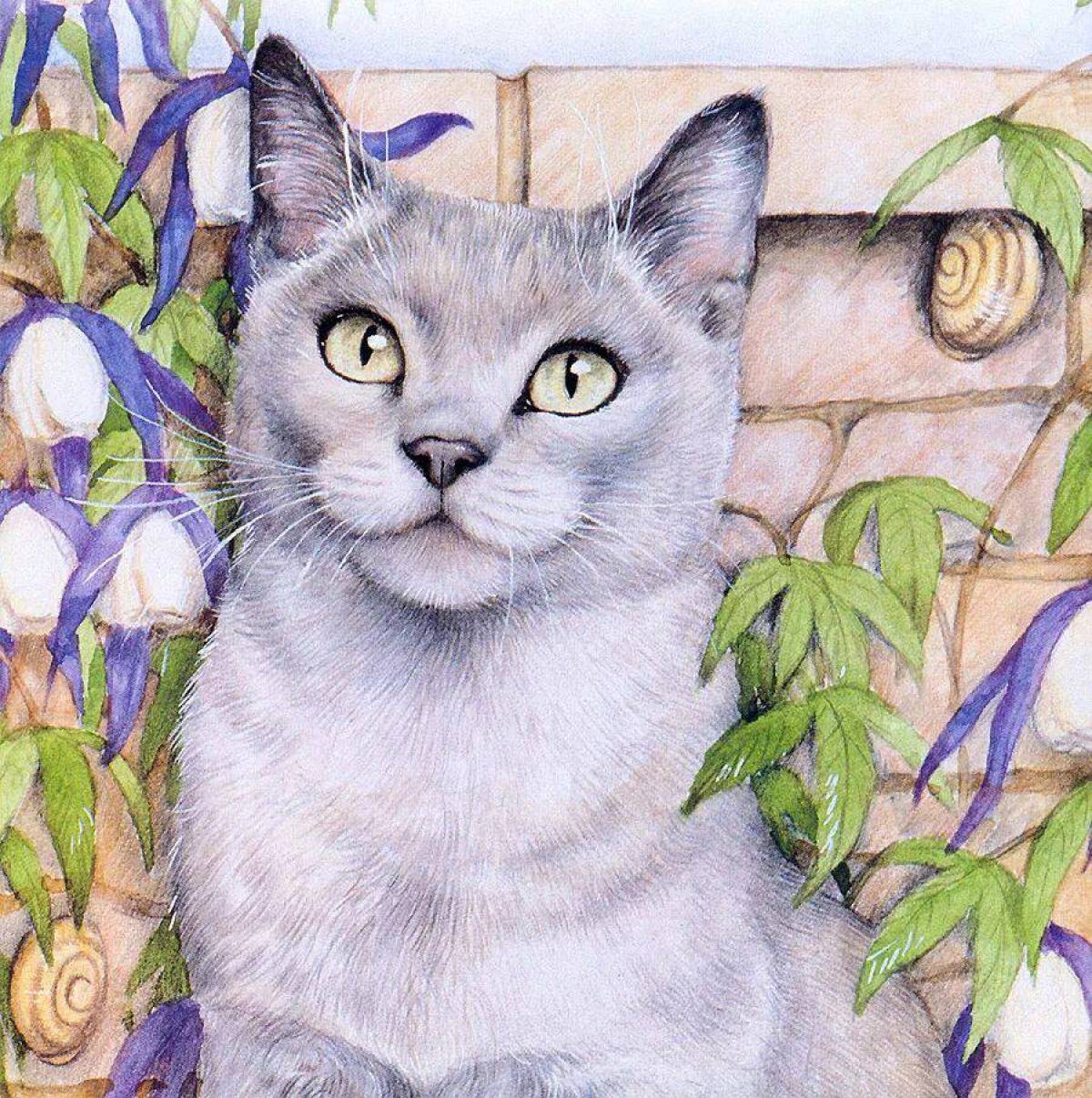 Картинки кошек рисовать. Дебби Кук. Дебби Кук кошки картины. Кошка рисунок. АТ рисунок.