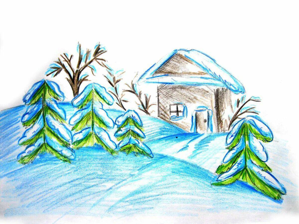 Рисунок красота зимы #29