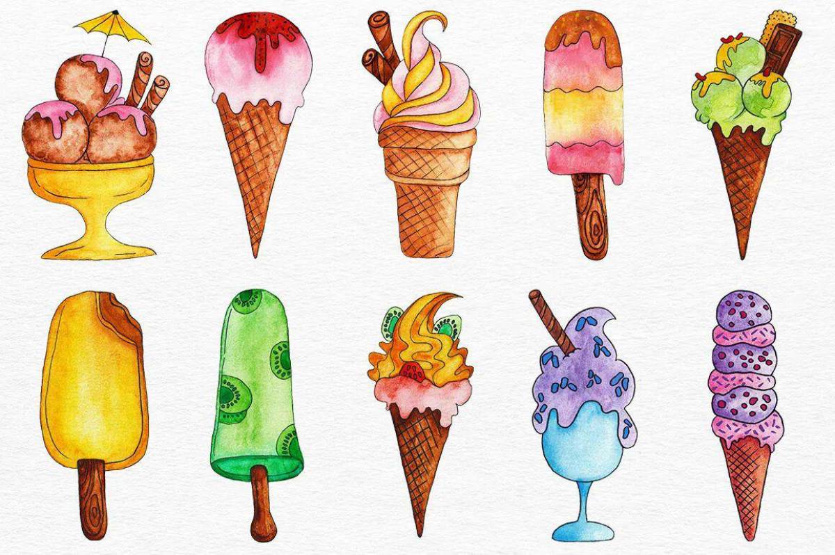 Рисунок мороженое #2