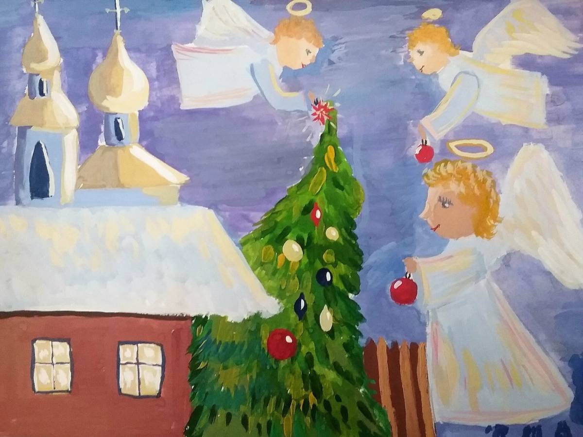 Рисунки на тему рождество христово