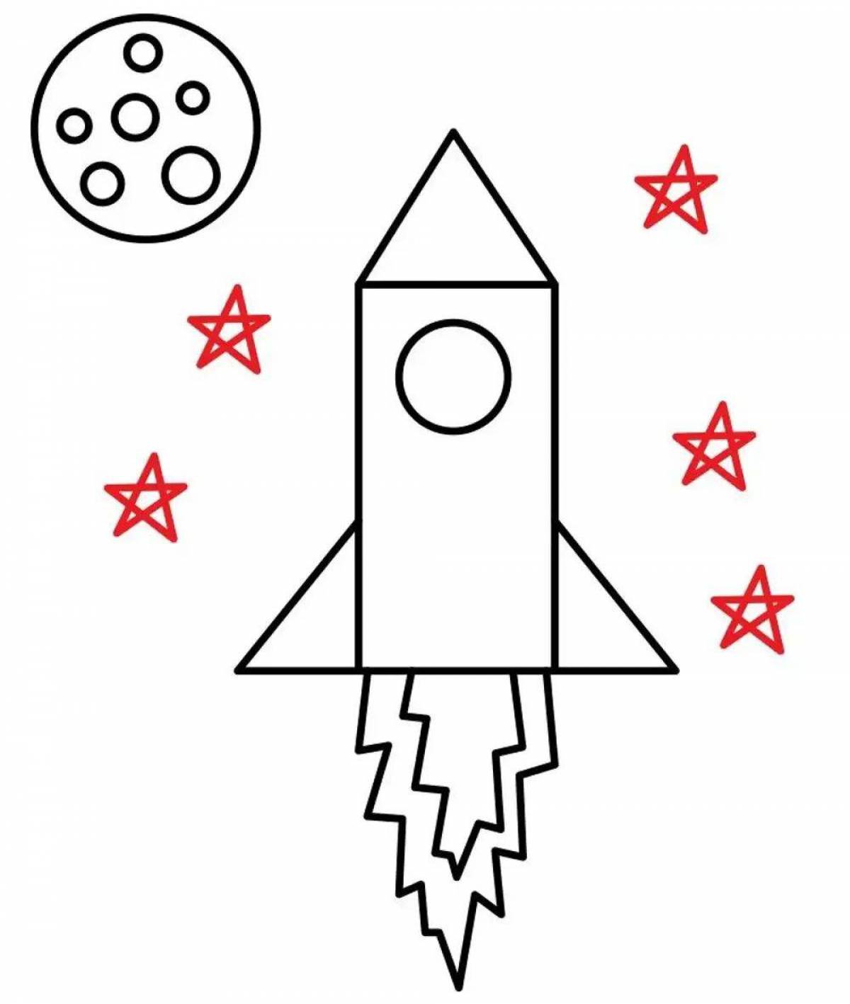Рисунок ракета для детей #15