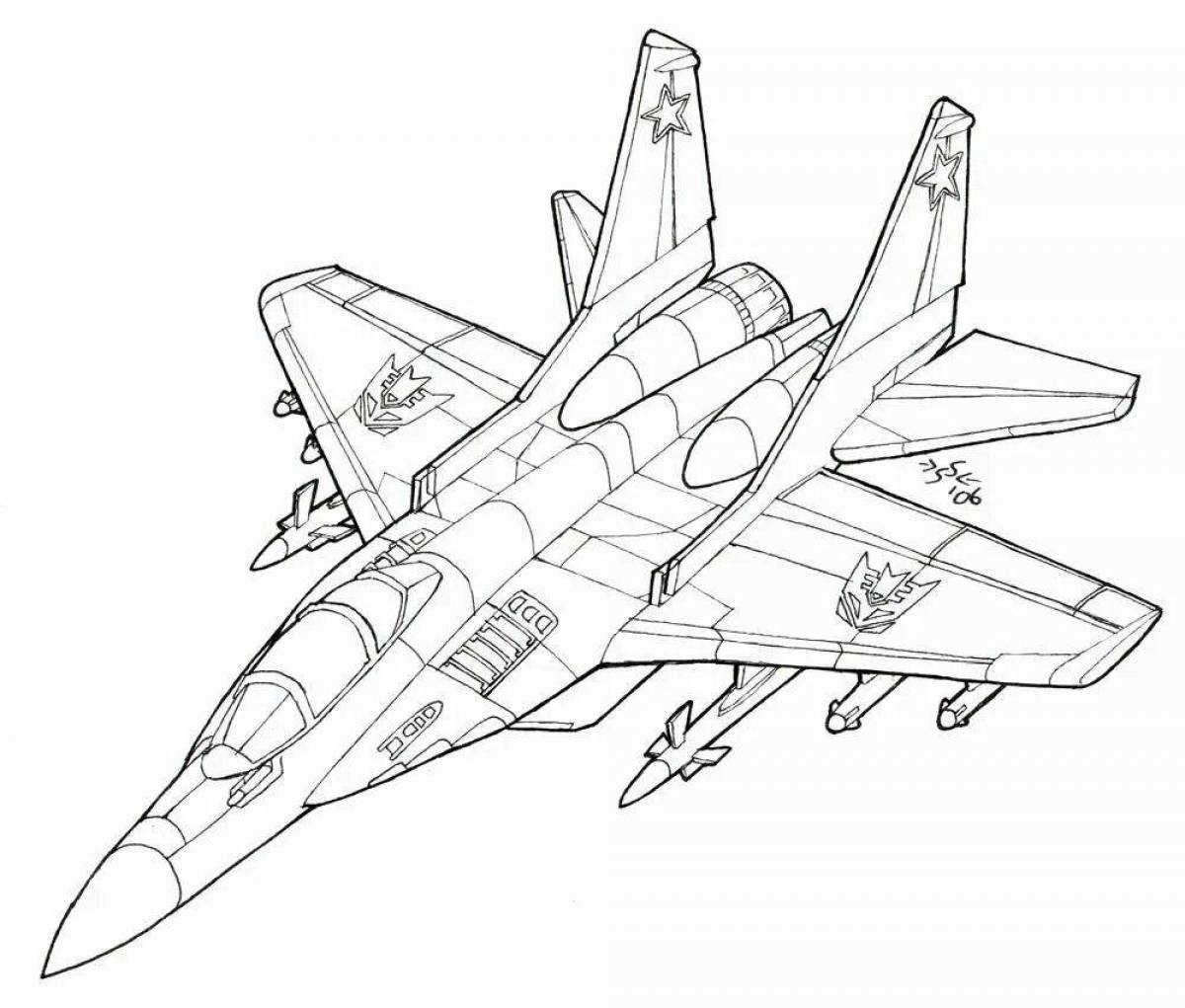 Рисунок самолет военный #24