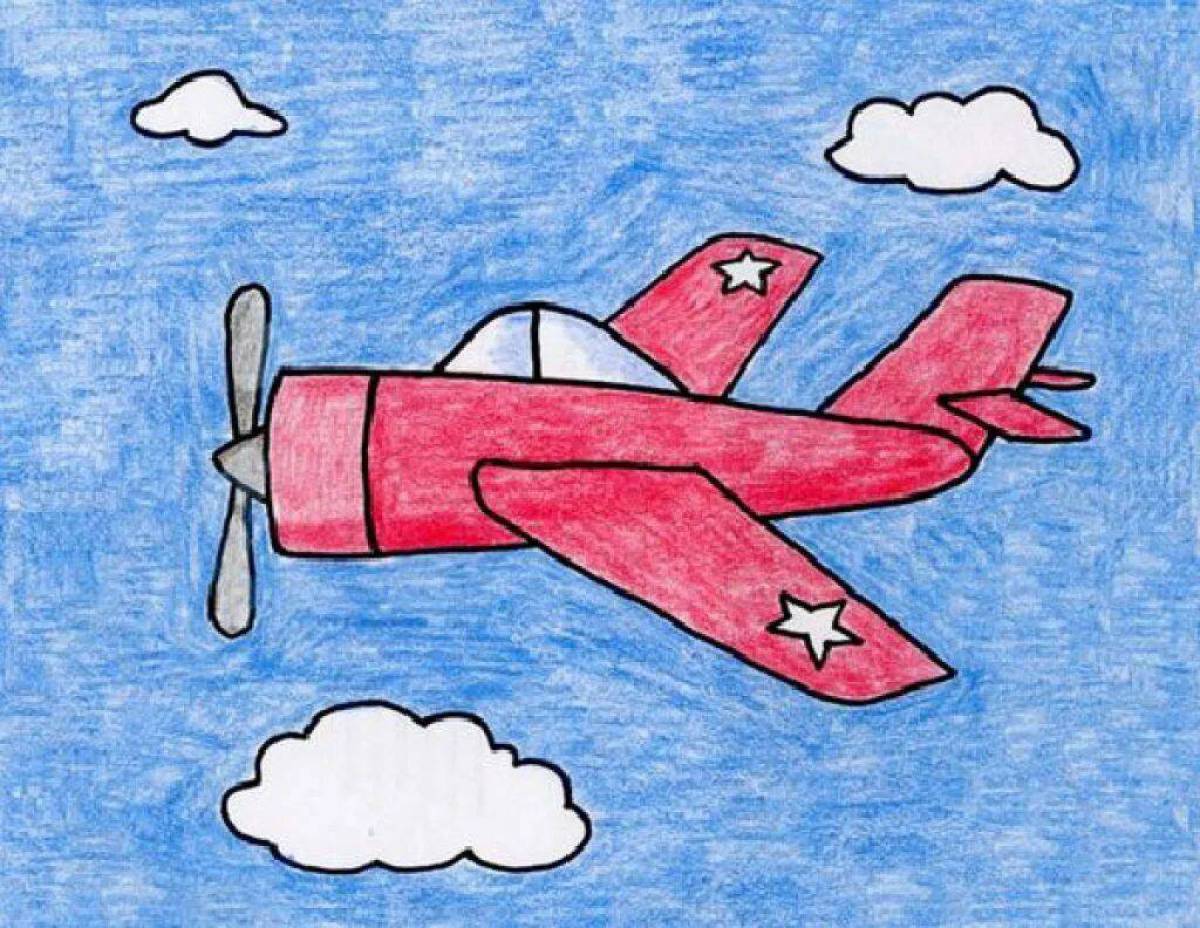 Рисунок самолет военный #30