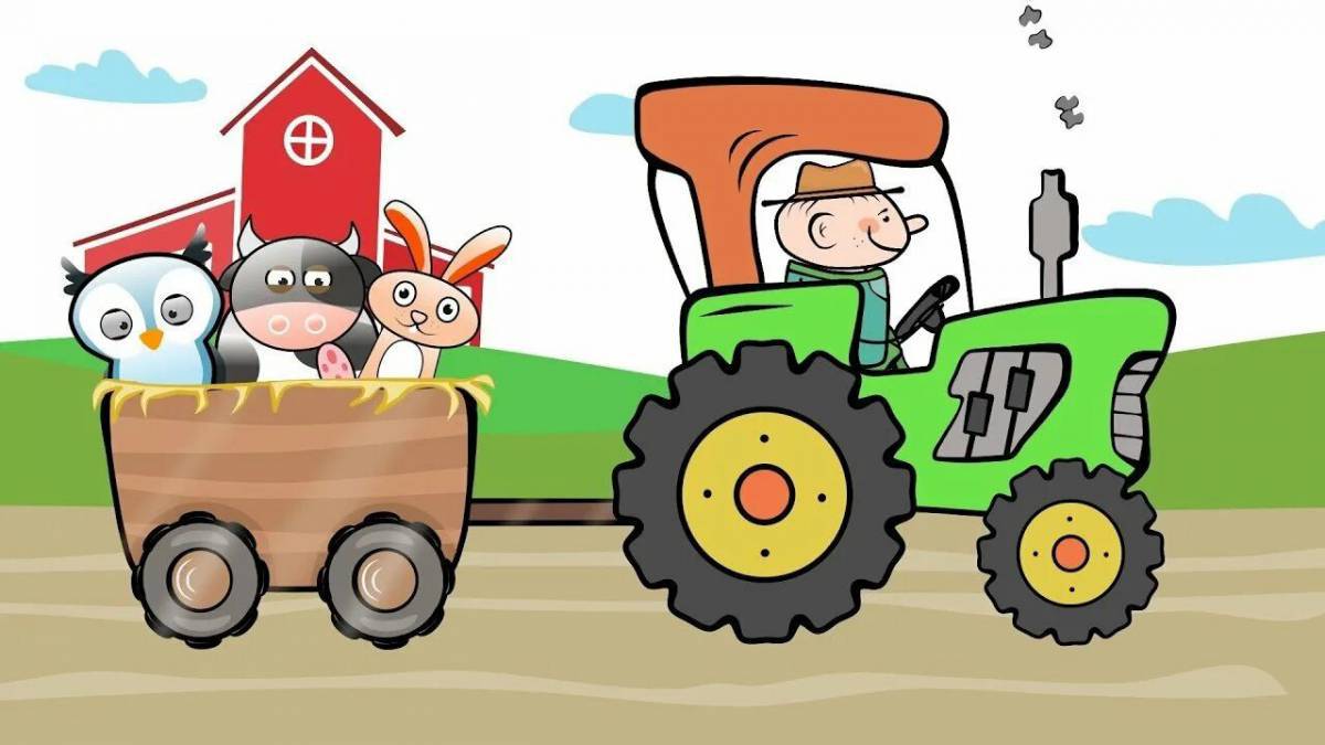 Рисунок трактор для детей #16