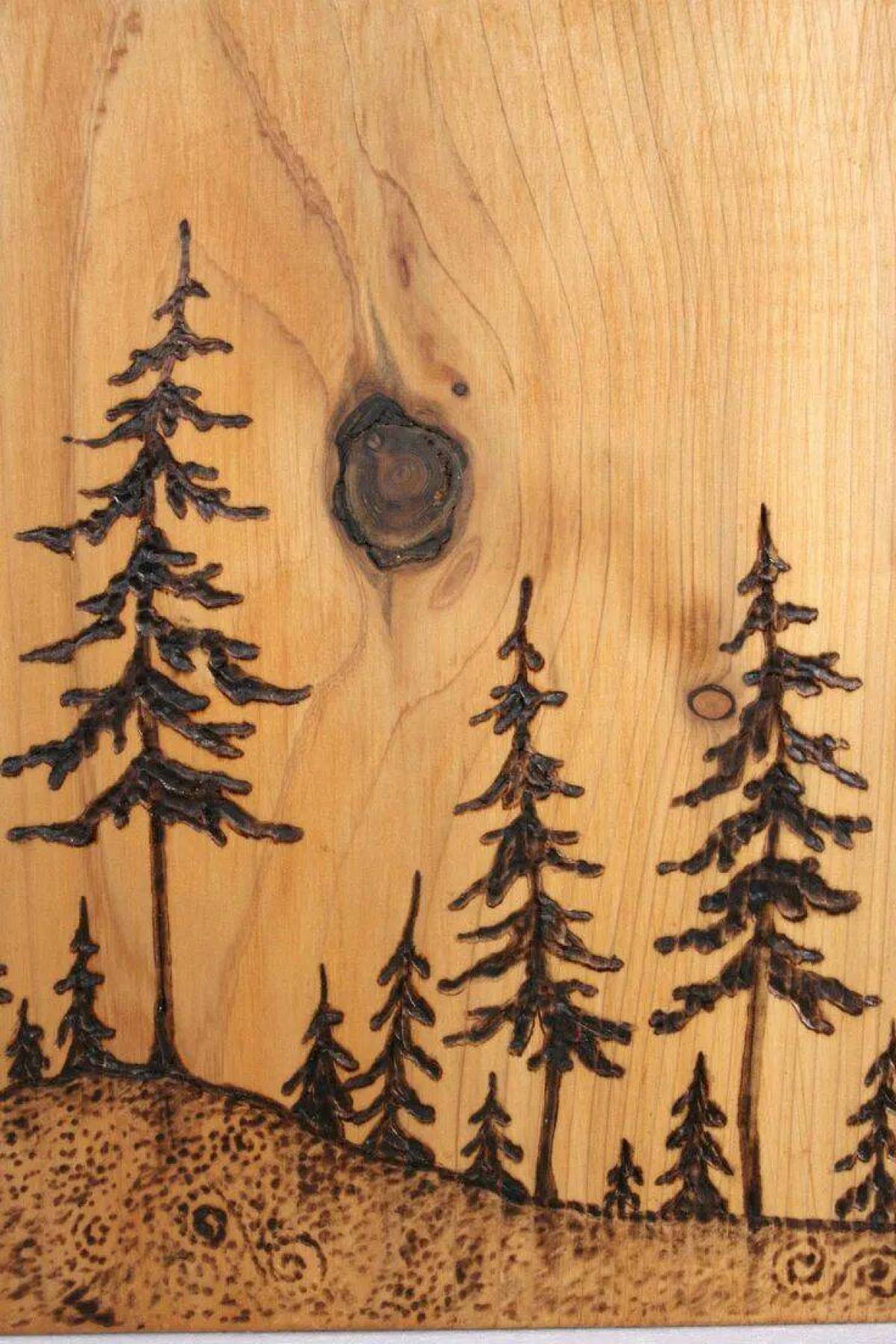 Рисую по дереву деревянная #11