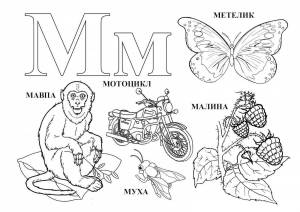 Раскраска буква м для детей #15 #44348