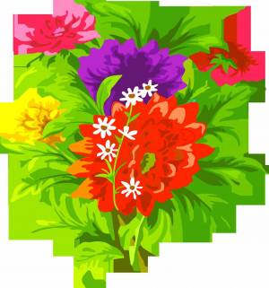 Раскраска букет цветов для детей #4 #44861