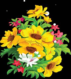 Раскраска букет цветов для детей #26 #44883